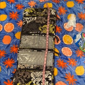 Vera Bradley Hanging Organizer - Black and Yellow Floral